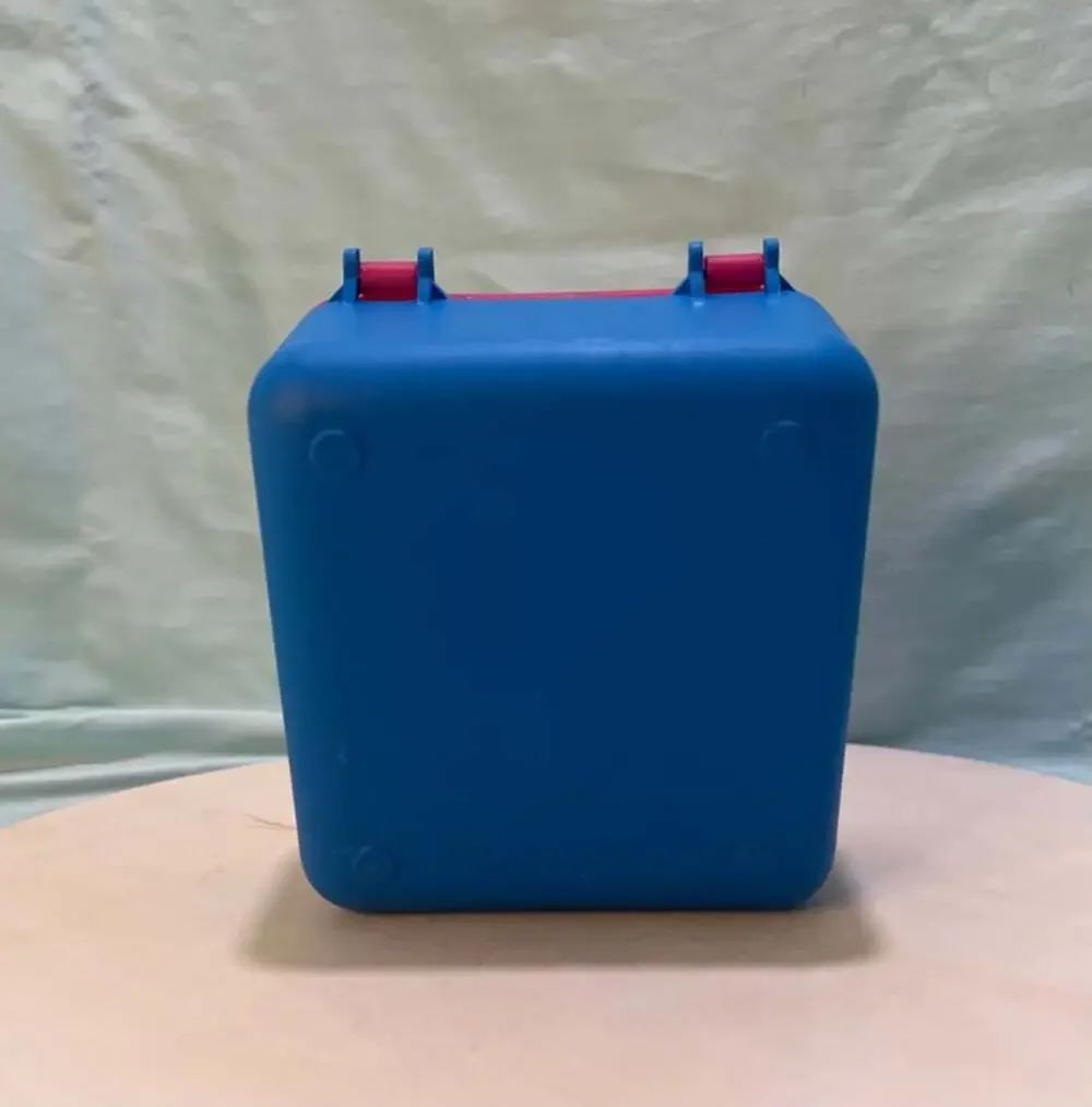 Vintage 90s Blue and Pink Storage Box with Mirror